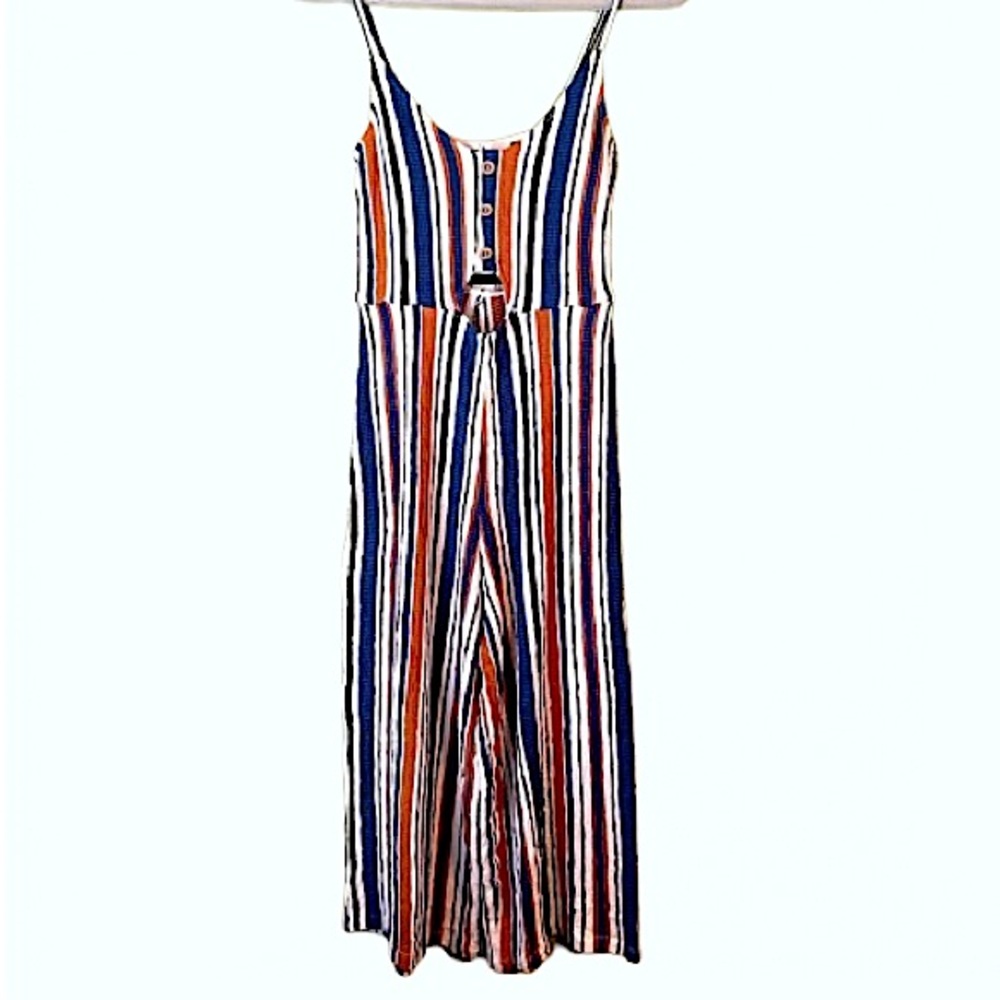 NWT! {love tree} Spaghetti Strap Striped Jumpsuit